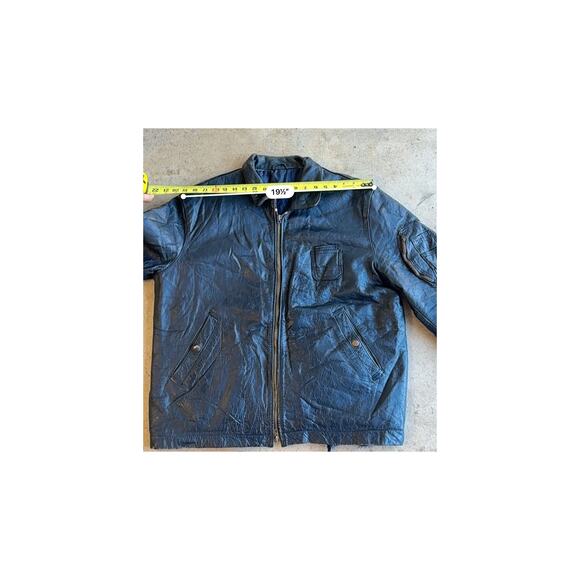 RARE 1970s French Air Force Pilot Blouson K6 Leather Jacket (Dark Navy) - Picture 14 of 14